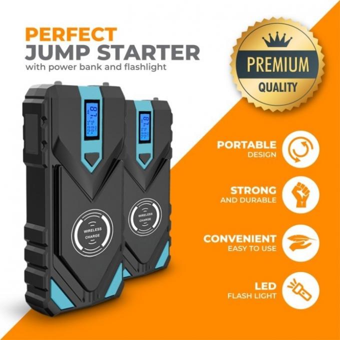 12000mAh 12V Car Power Bank Jump Starter Kit Wireless Handheld