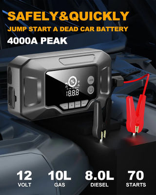 Portable 10000 Mah Super Jumper Battery Pack Car Booster Lithium Power Bank Jump Starter With Air Compressor