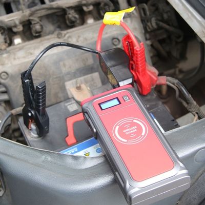 Portable Jump Starter Power Pack With 15000mAh Battery LED Display Wireless Charging Protection System
